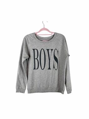 Zoe Karssen “Boys” Graphic Gray Crewneck Sweatshirt Size Small